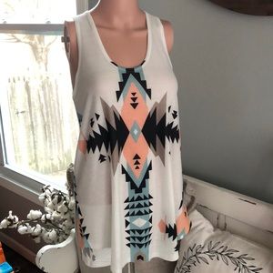 Aztec/southwestern print tank size medium
